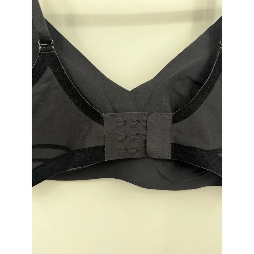 Honeylove silhouette Bra Women Small Black Velvet Flocked Wire-Free Bralette